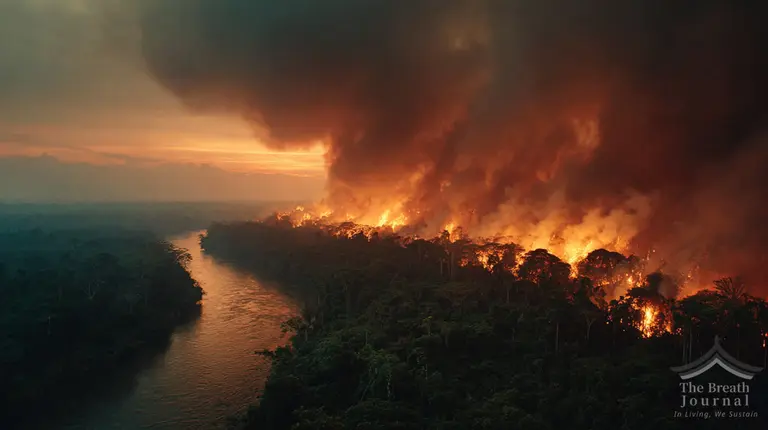 아마존 산불 가상 이미지 / 2026, Visuals generated with Midjourney