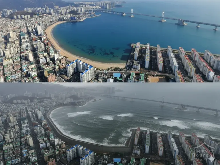 Virtual image of Gwangalli Beach in 2070